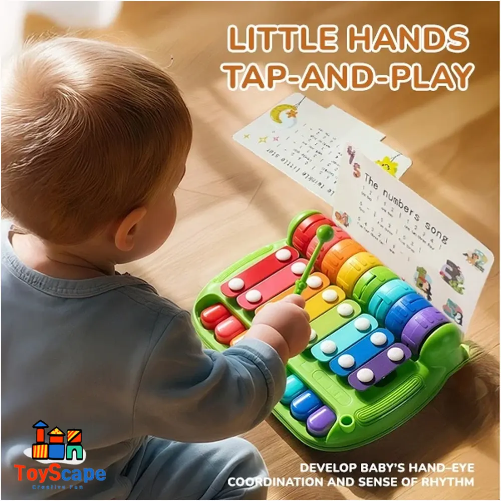 2-in-1 Baby Piano Toy Xylophone Knock Piano Musical - Image 5