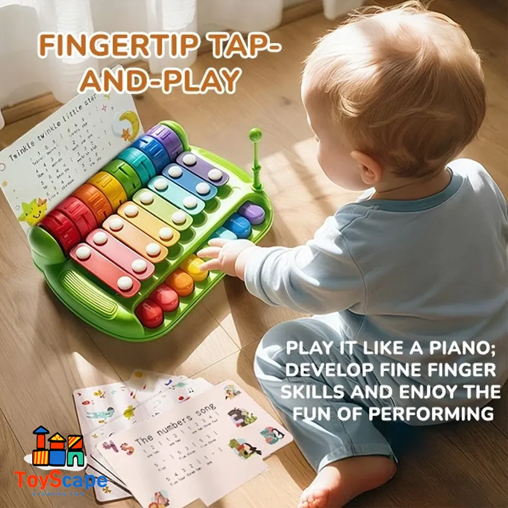 2-in-1 Baby Piano Toy Xylophone Knock Piano Musical - Image 6