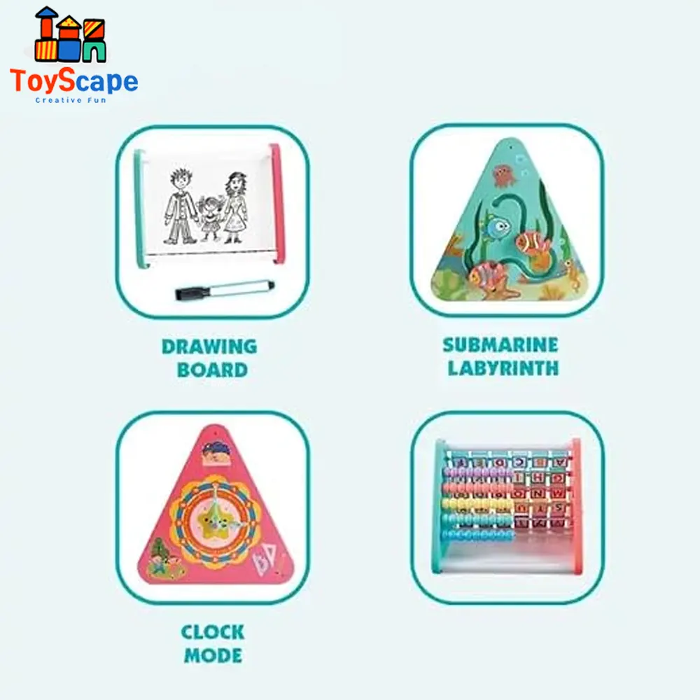 5-in-1 Multifunction Learning Activity Shelf for Kids - Image 3