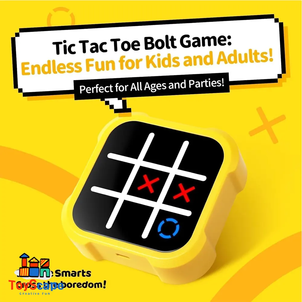 Tic Tac Toe Bolt Game | 3-in-1 Portable Travel Handheld Puzzle Game - Image 2