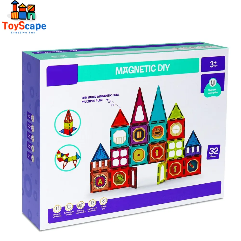 Magnetic Building Tiles – 32 Pieces