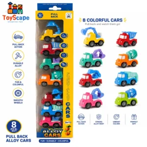 Pull-Back Alloy Construction Vehicles – 8 Pieces