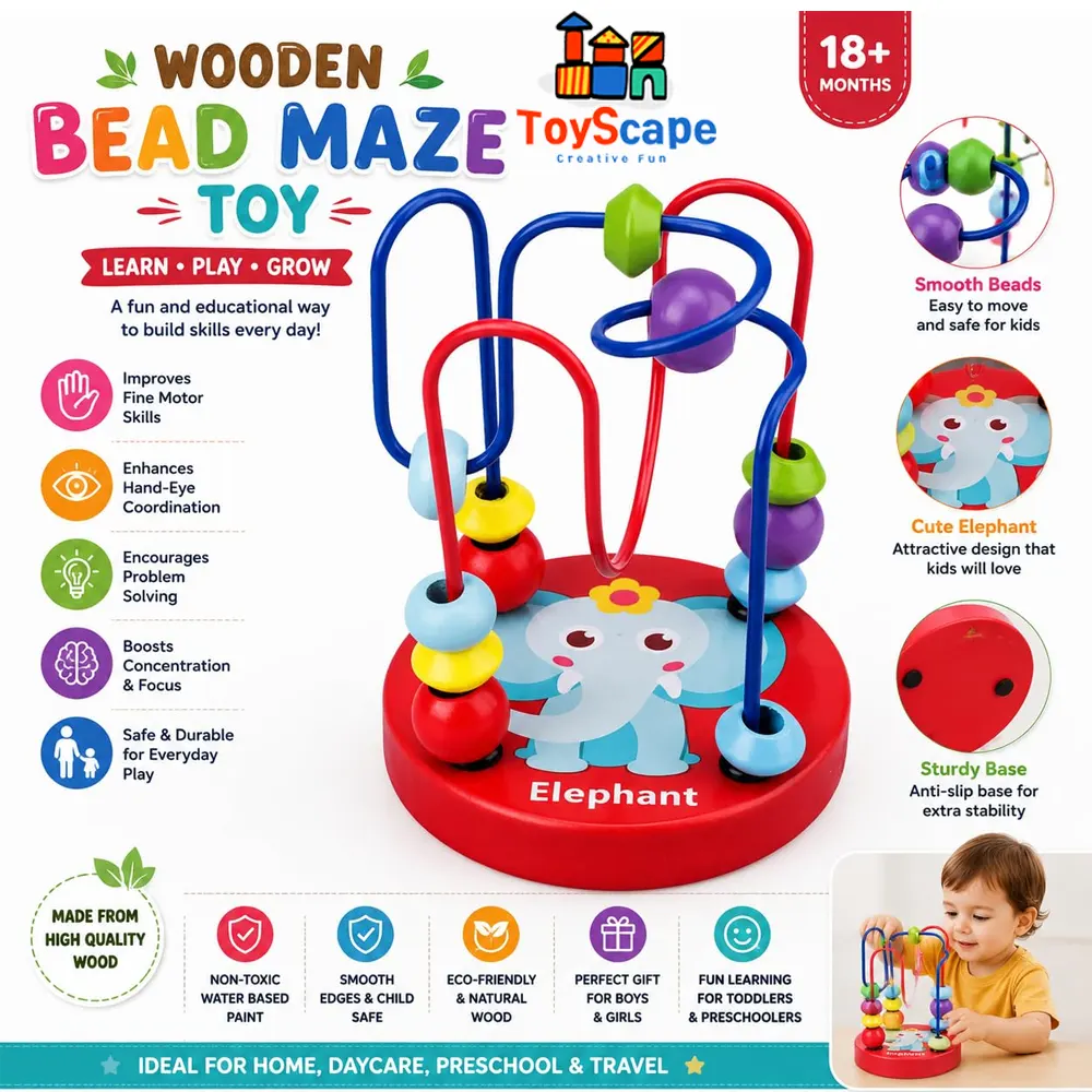 Mini Wooden Cartoon Bead Maze - Image 5