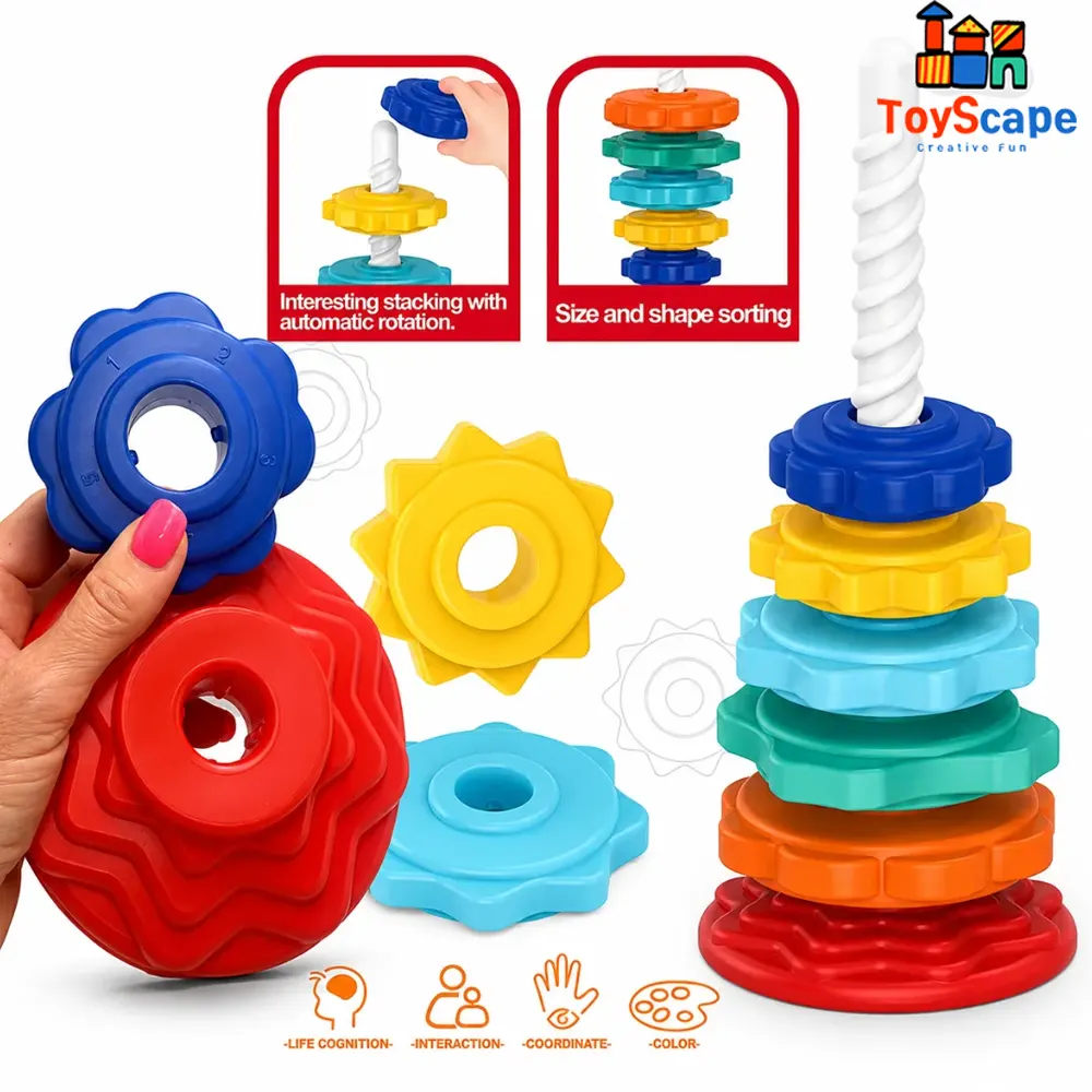Colour Tower – Spinning Stacking Toy - Image 3