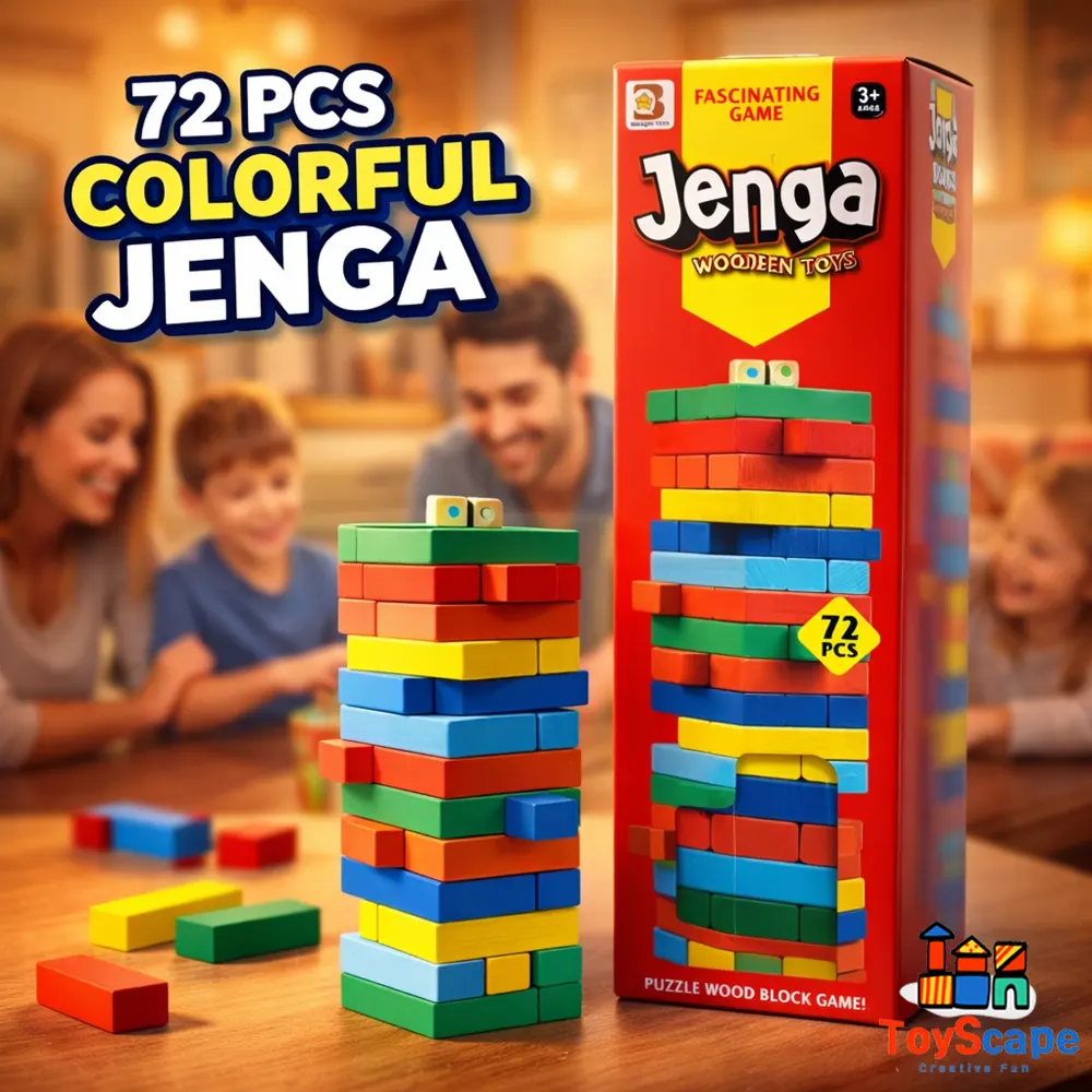 Jenga Stacking Game – 72 Pieces - Image 2