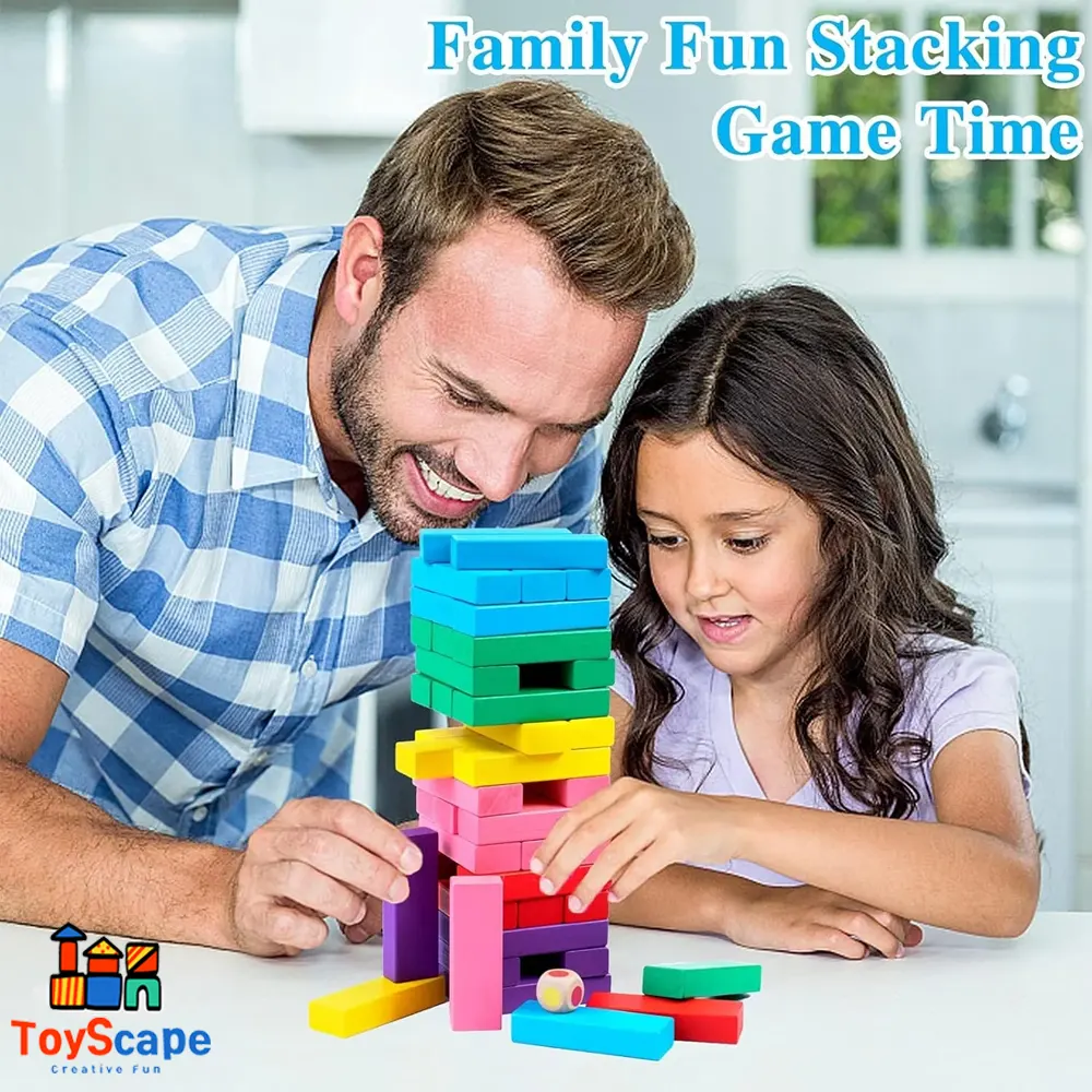 Jenga Stacking Game – 72 Pieces - Image 5