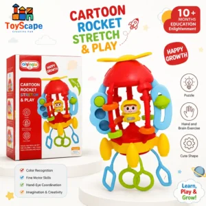 Cartoon Rocket Stretch and Play Sensory Toy  for Babies