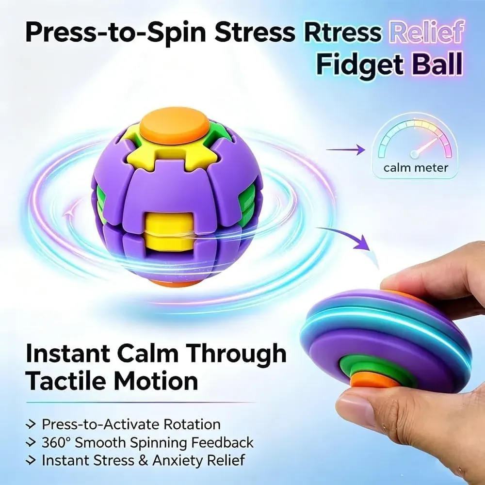 Colorful 3D Fidget Spinner Ball - Image 2