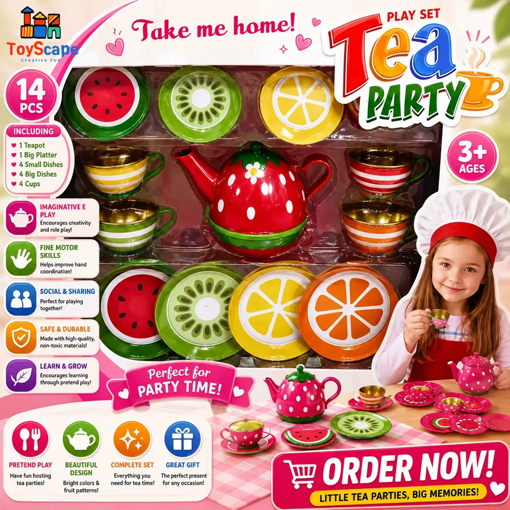14-Piece Fruit Tea Party Play Set