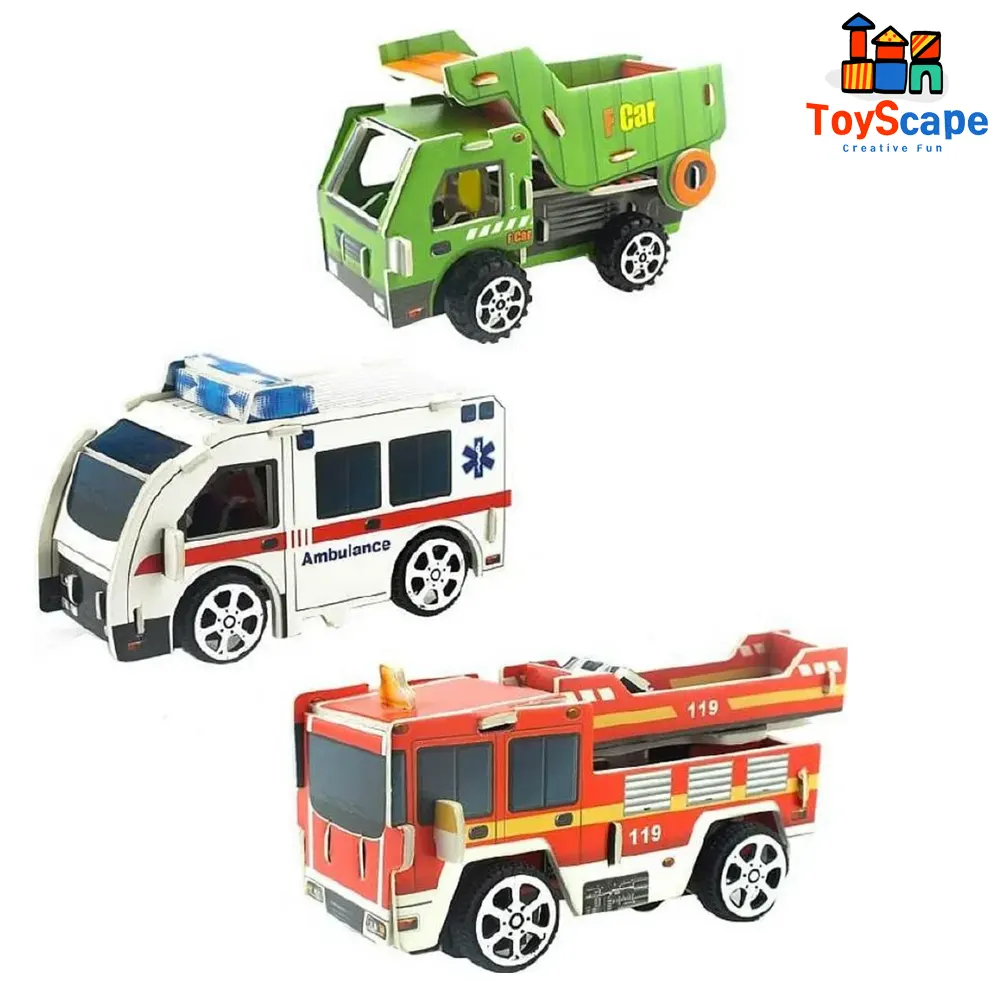 3D Puzzle Pull-Back Vehicles – Mini Vehicle Building Kit - Image 6