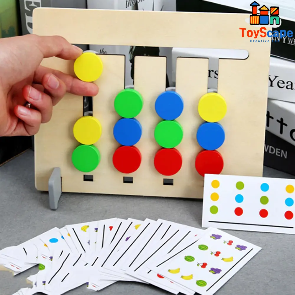 Wooden Pattern & Logic Game – 2-in-1 Double-Sided
