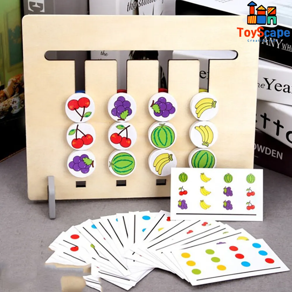 Wooden Pattern & Logic Game – 2-in-1 Double-Sided - Image 2