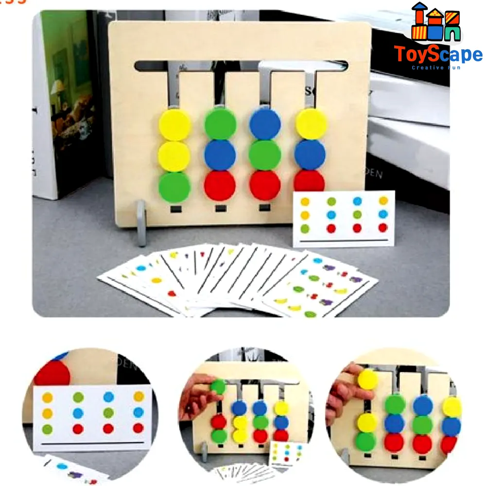 Wooden Pattern & Logic Game – 2-in-1 Double-Sided - Image 3