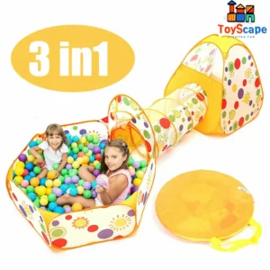 3-in-1 Kids Pop-Up Play Tent with Tunnel & Ball Pit