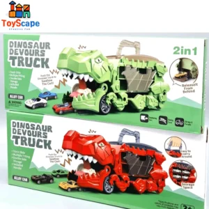 2-in-1 Dinosaur Devours Truck with 4 Alloy Cars