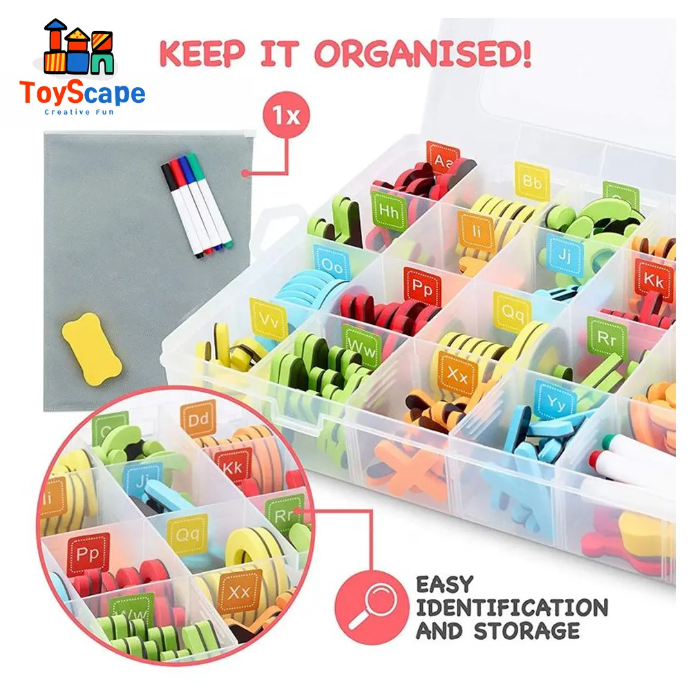Magnetic Alphabet Letters Learning Set with Whiteboard & Storage Box - Image 3
