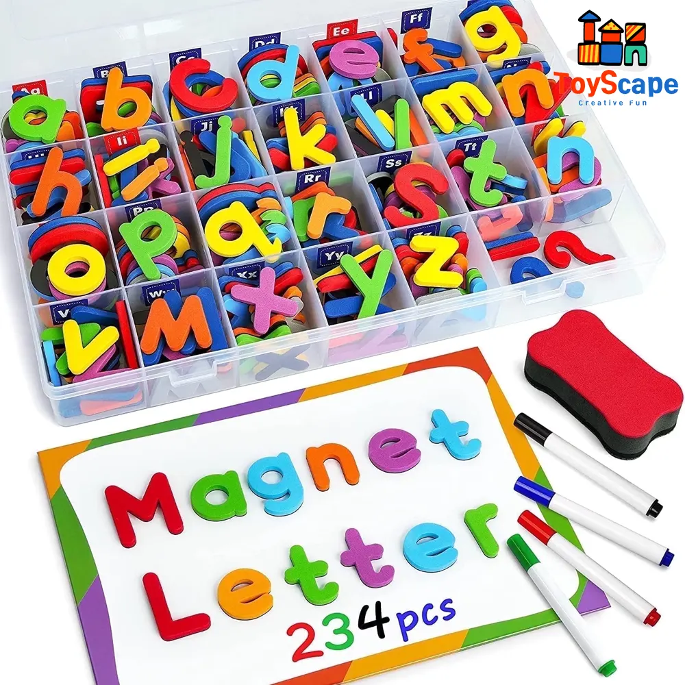 Magnetic Alphabet Letters Learning Set with Whiteboard & Storage Box - Image 2