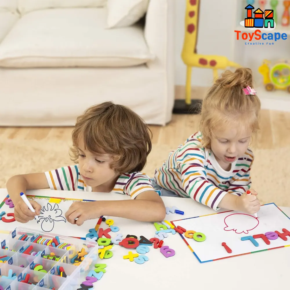 Magnetic Alphabet Letters Learning Set with Whiteboard & Storage Box - Image 6