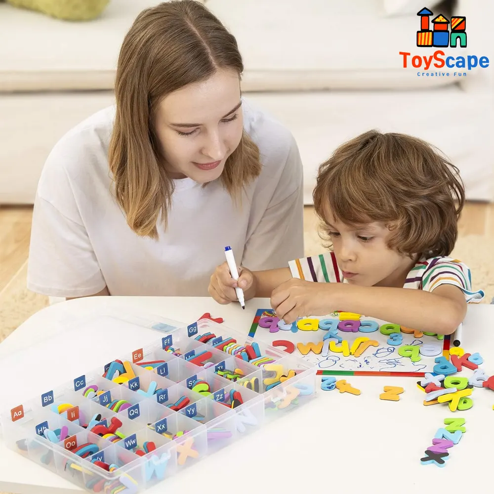Magnetic Alphabet Letters Learning Set with Whiteboard & Storage Box - Image 7