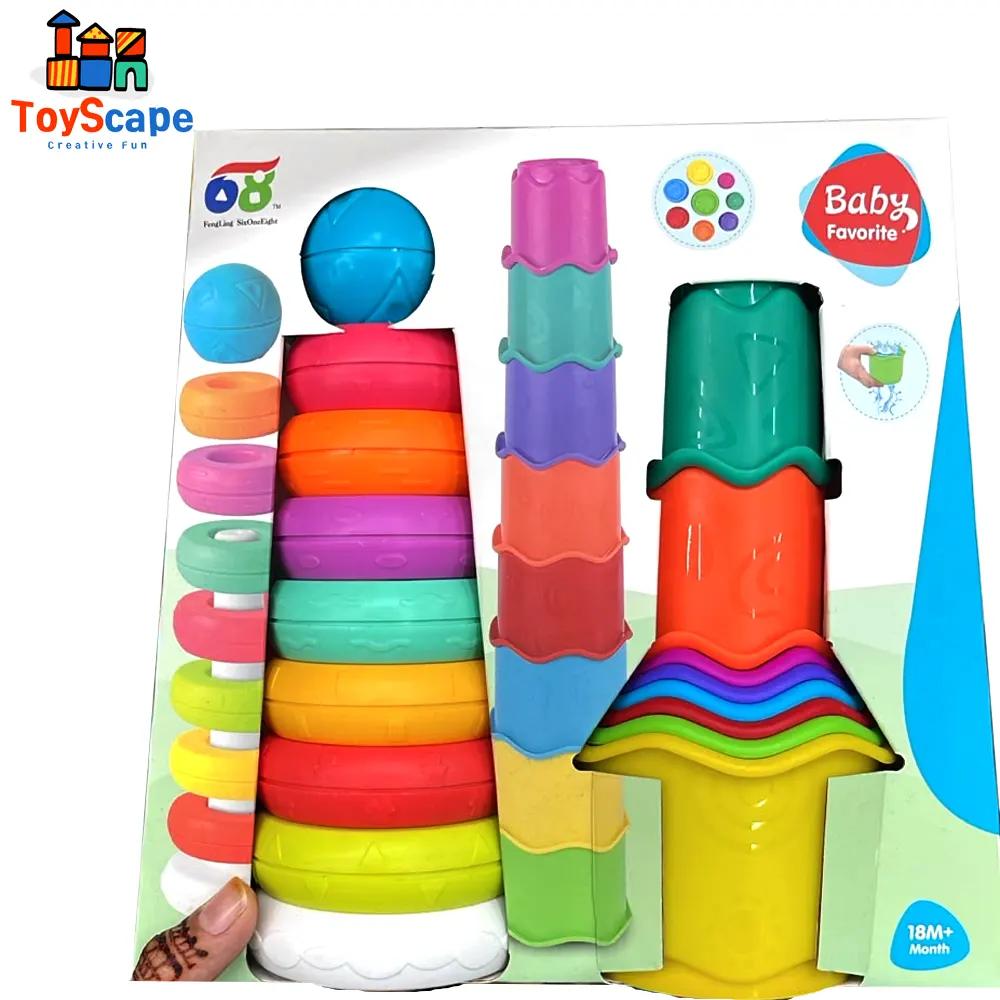 Baby Favorite Colorful Stacking Cups – Educational Nesting & Stacking Toy - Image 3