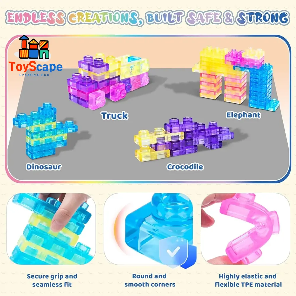 Magic Gummy Block – Soft & Stretchy Building Blocks (40 PCS / 80 PCS) - Image 3