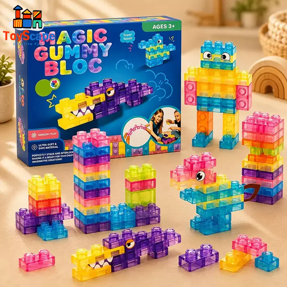 Magic Gummy Block – Soft & Stretchy Building Blocks (40 PCS / 80 PCS)