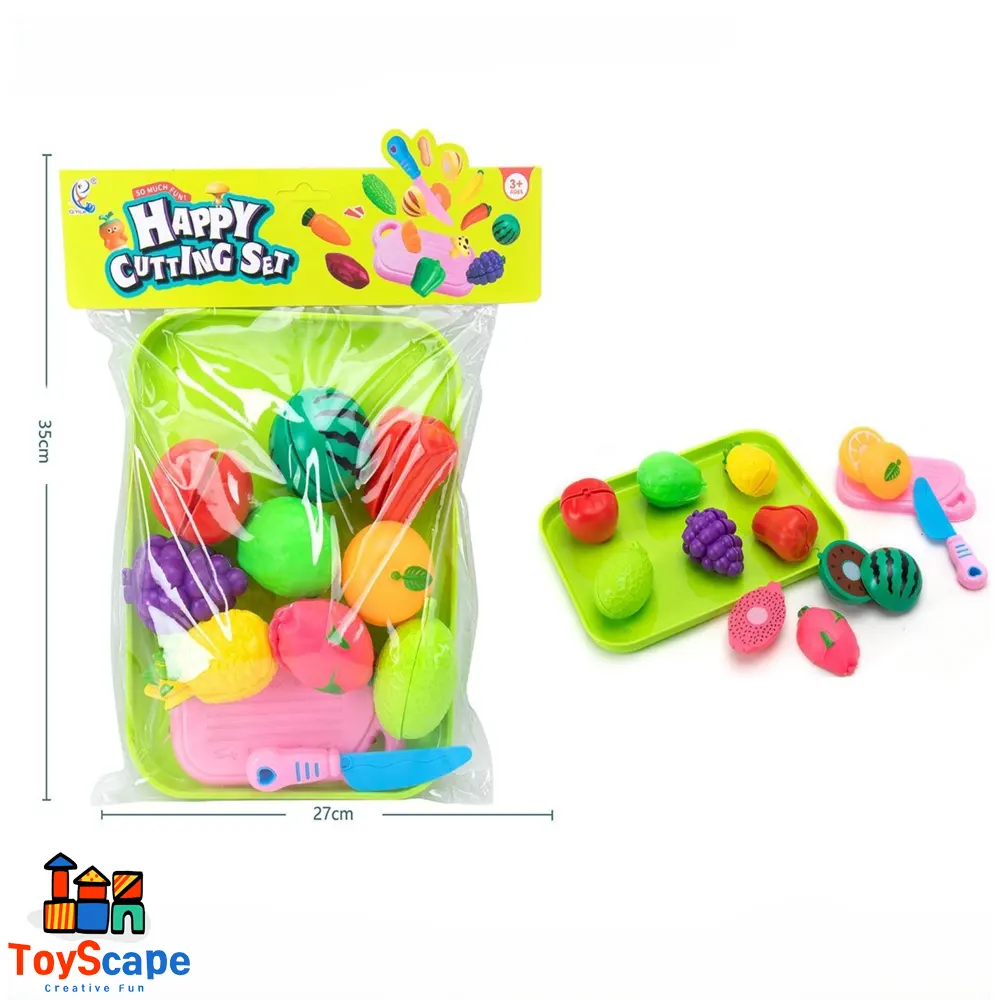 Happy Cutting Set – Fruit Cutting Pretend Play Set - Image 3
